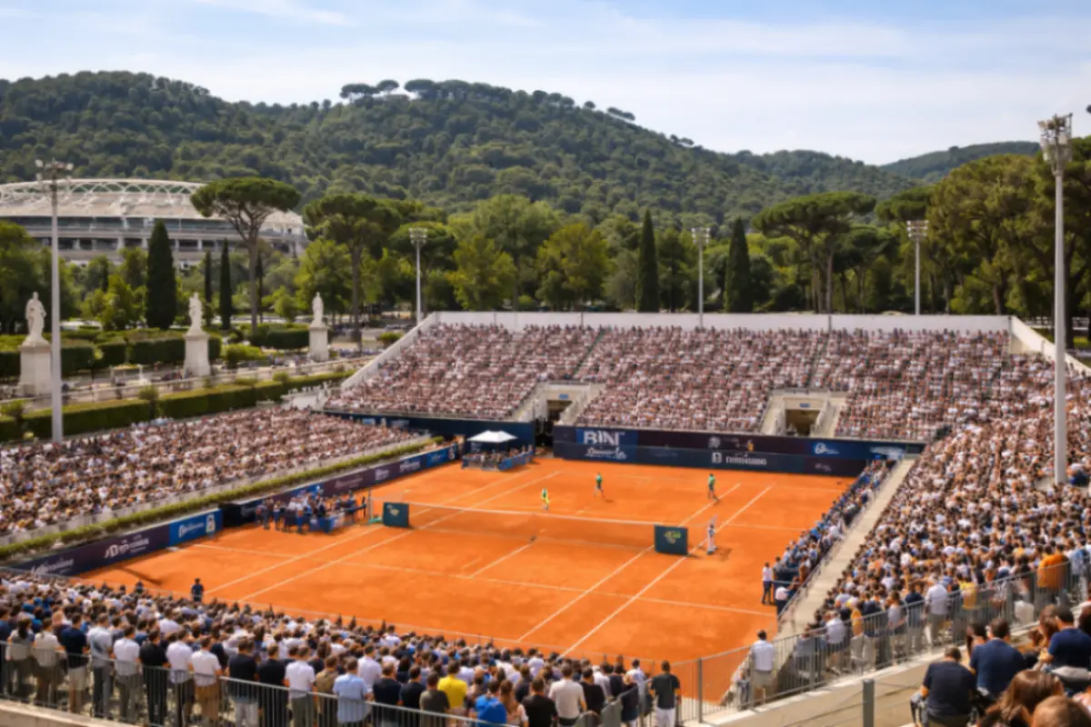 Partita di tennis al Foro Italico