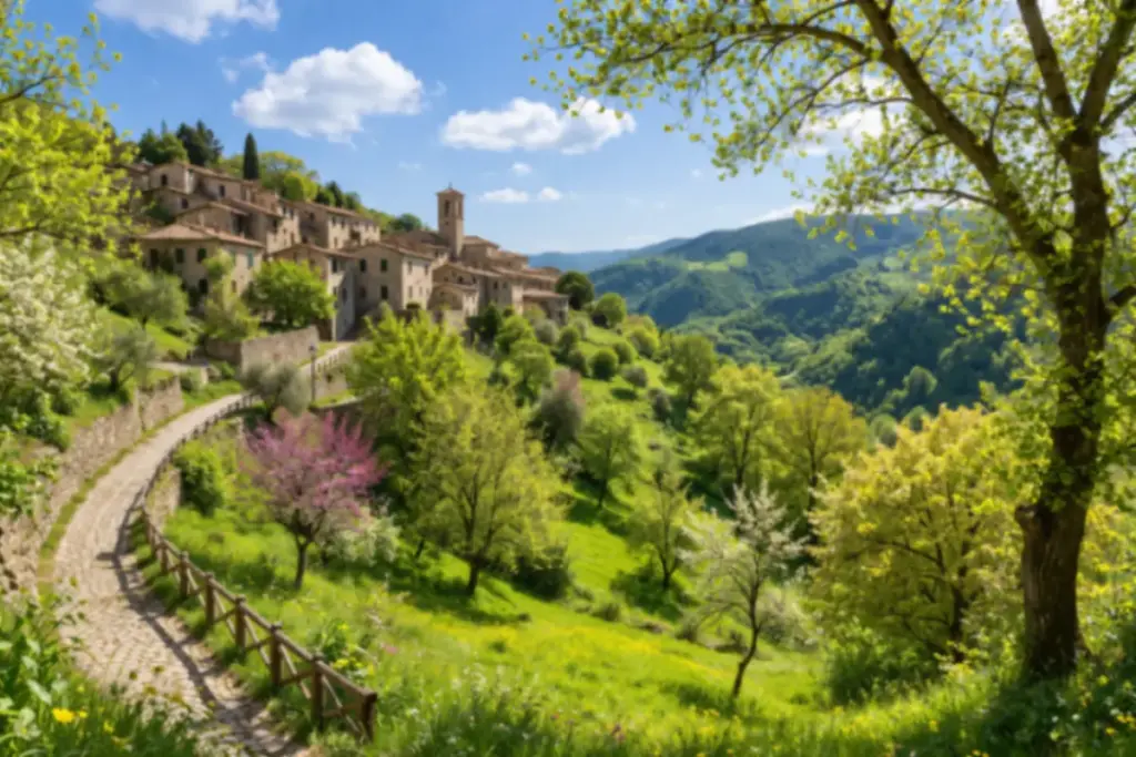 borgo italiano in primavera