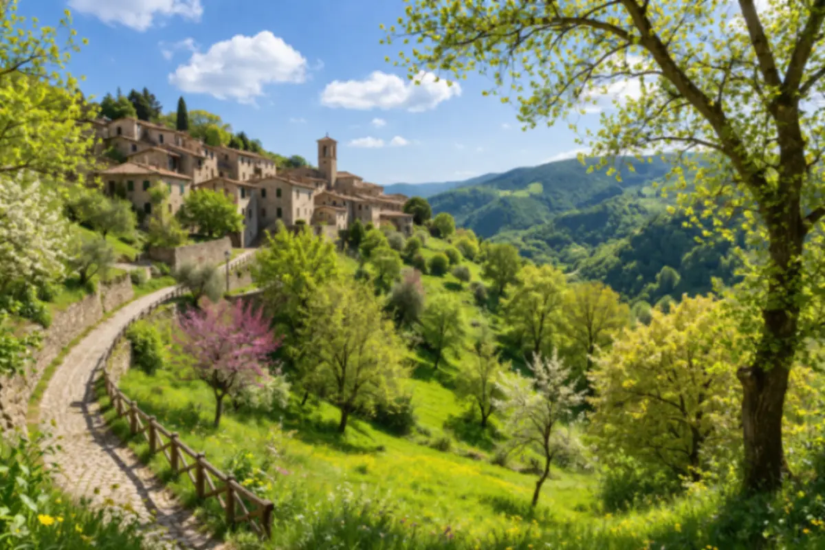 borgo italiano in primavera