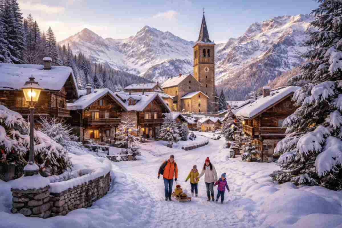 Situato a circa 1.710 metri di quota sulla destra orografica della Val d’Ayas, ai piedi del Monte Zerbion e con vista continua sul massiccio del Monte Rosa,